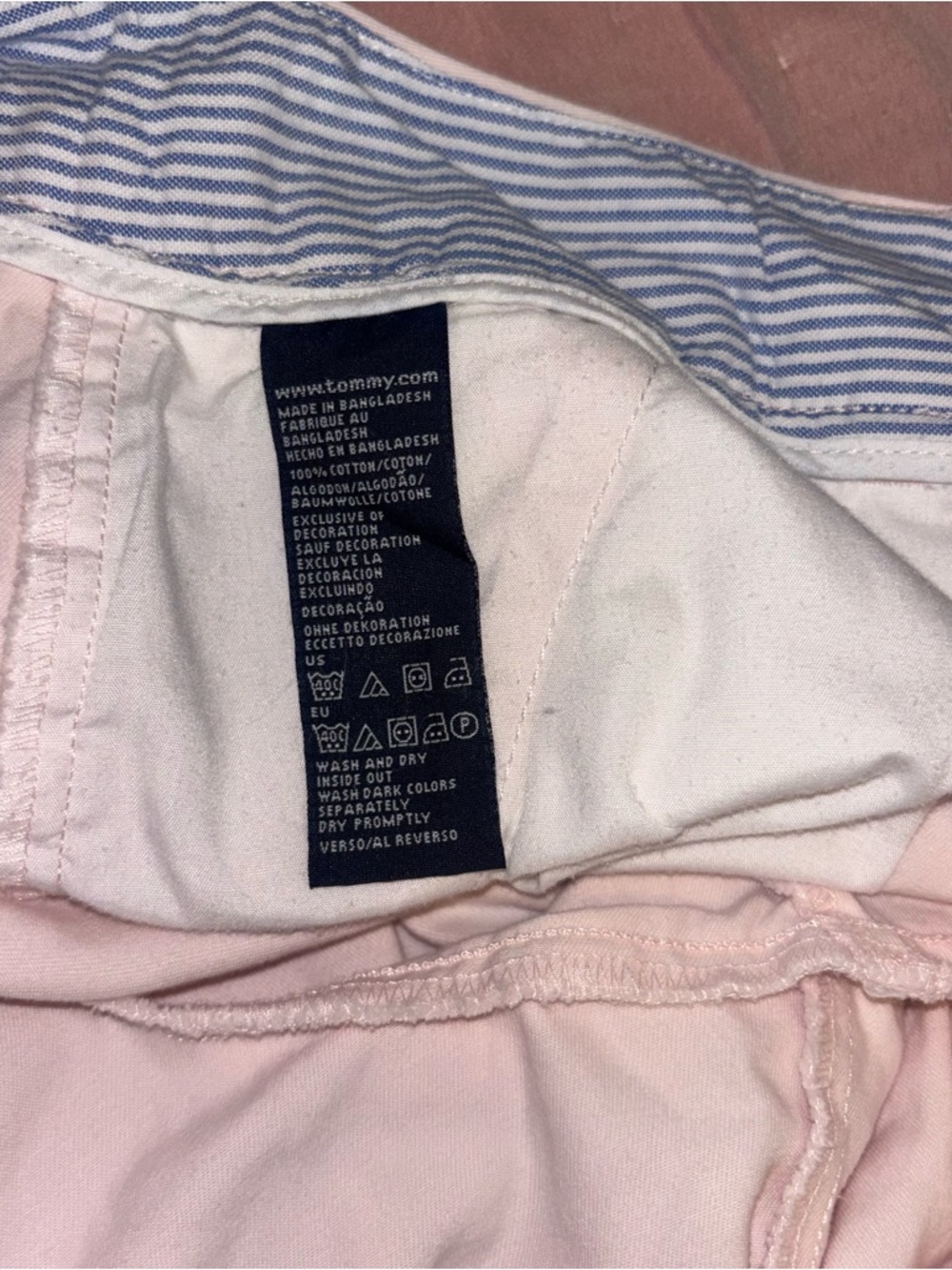 Tommy Hilfiger Pale Pink Chino Bermuda Shorts - Picture 6 of 7